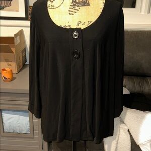 Tiana B. Black Button-Up Blouse